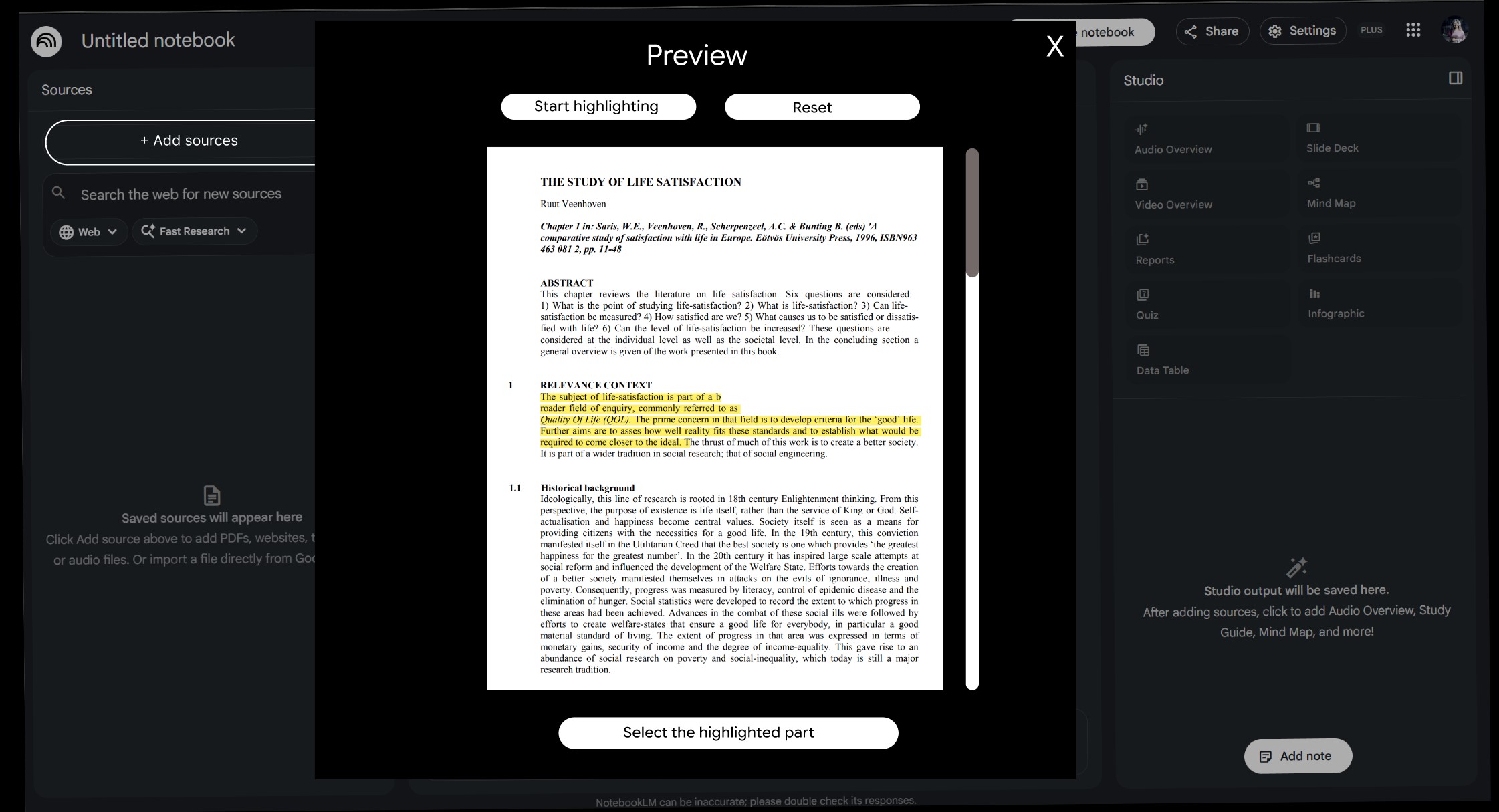 NotebookLM gulf redesign 1 highlighting