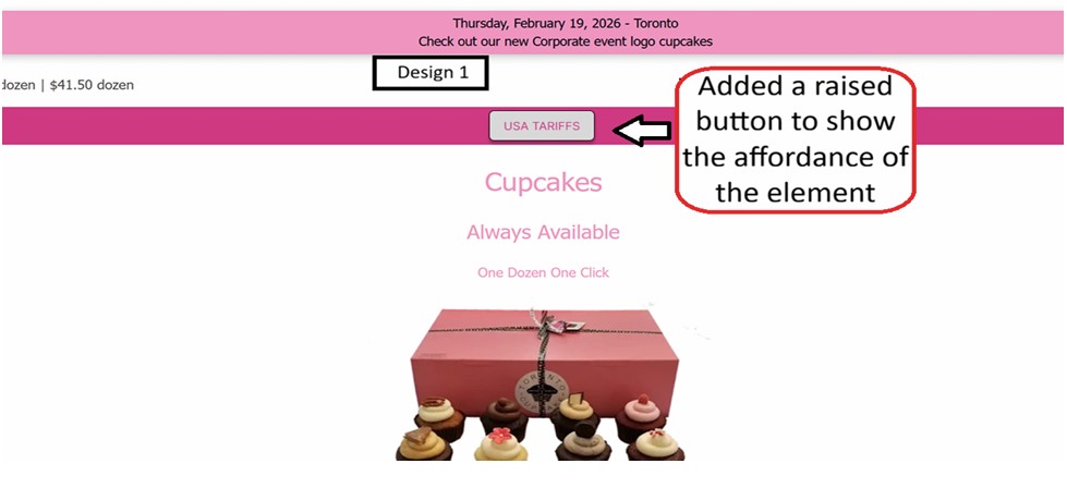 USA Tariffs redesigned as a visible button